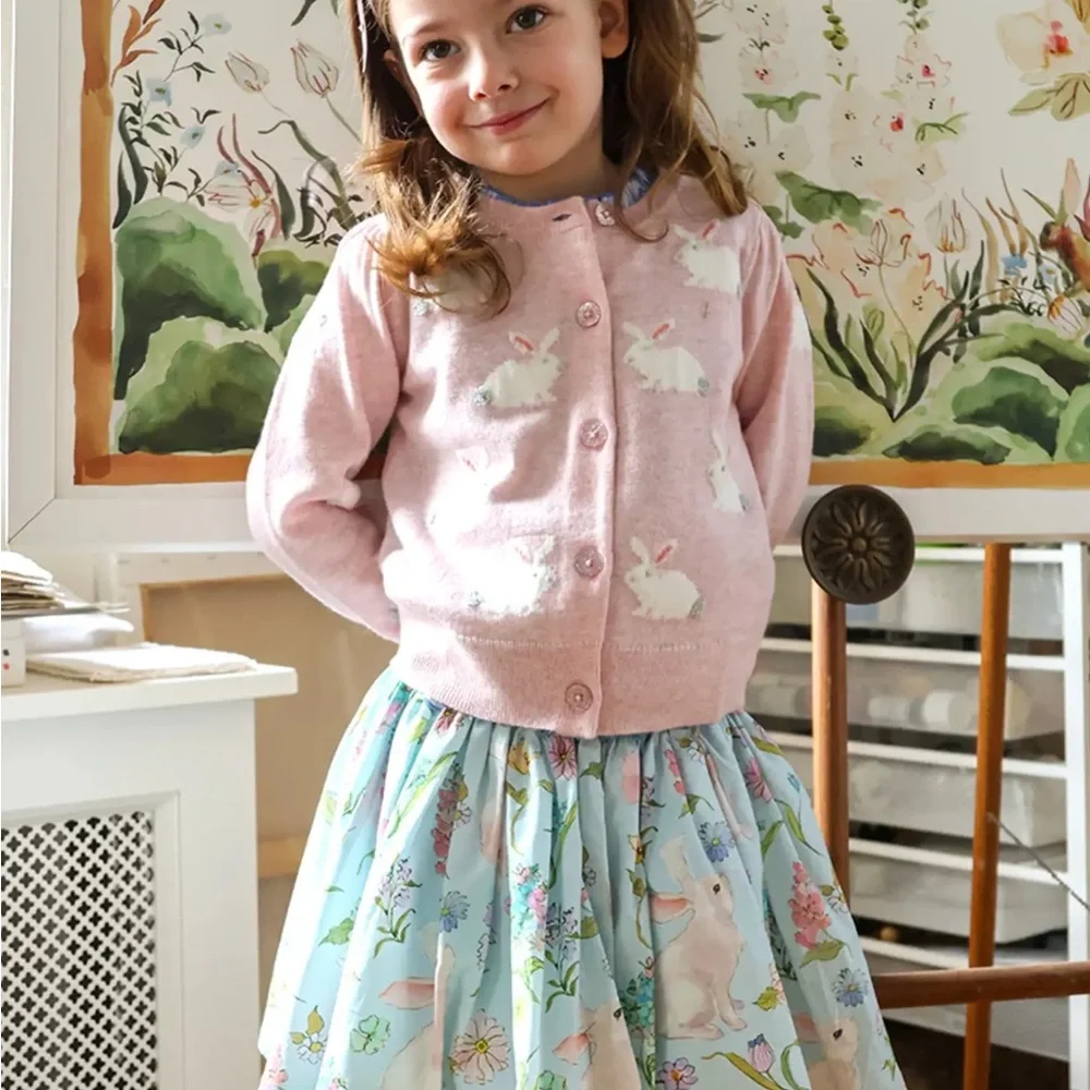 LIKE NEW Pink Chicken Gianna Skirt In Botanical Bunnies - Picture 2 of 10